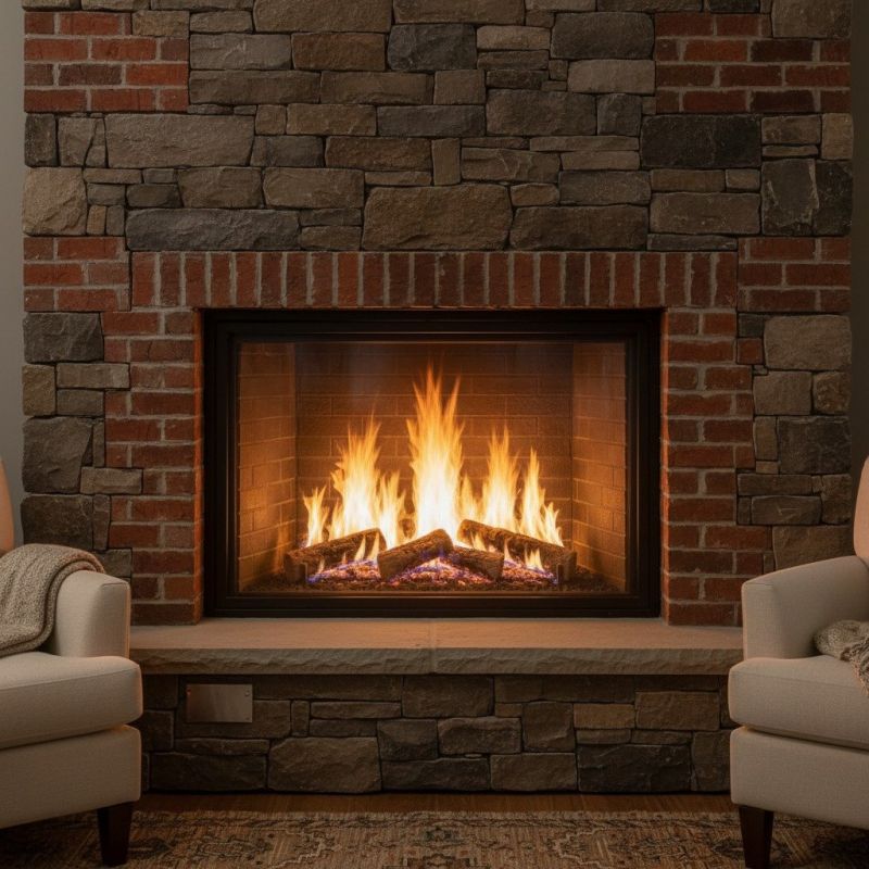 Design Styles For Brick And Stone Gas Fireplace Installations